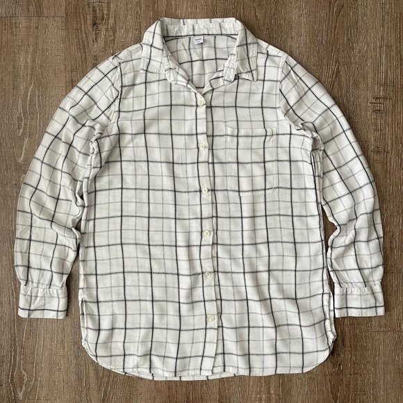 Old Navy Tops - Old Navy Women’s Windowpane Plaid Flannel Shirt M